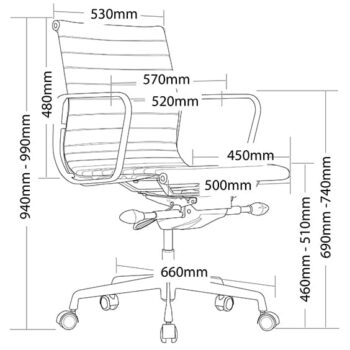 Dimensions for Volt Chair