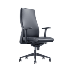 Elevate Your Seating Experience: Venus High Back Chair in Black Leather with Arms