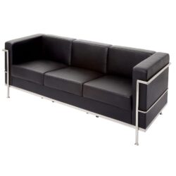 Sophisticated Comfort: Black Leather Couch Rental for Offices